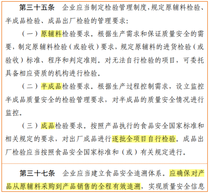 食品检验管理制度：逐批全项目自行检验